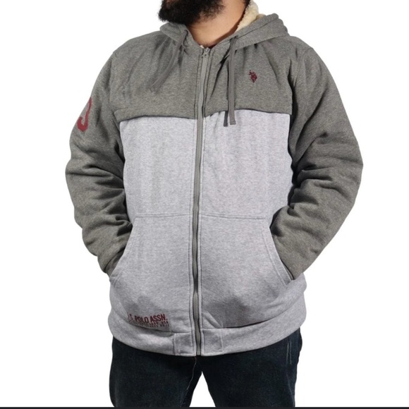 U.S. POLO ASSN. - Colorblocked Faux Fur Jacket - Picture 1 of 6